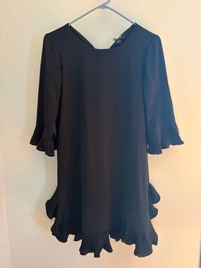 MSK Black Ruffle-Hem Mini Dress